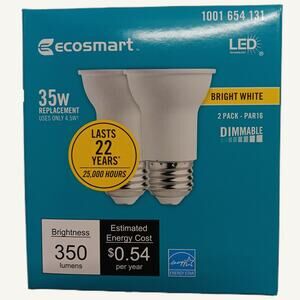 EcoSmart 35W Equivalent PAR16 Dimmable LED Flood Bulb 2-Pack Bright White E26
